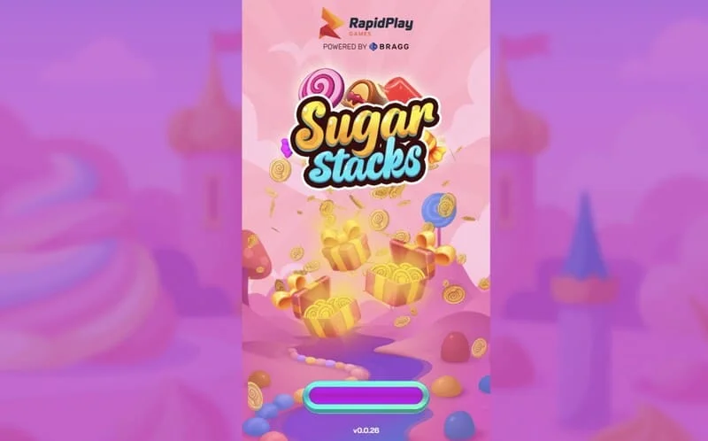 Sugar Stacks - écran de chargement avec le logo RapidPlay Games